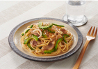 ゴーヤーと豚バラの和風パスタ