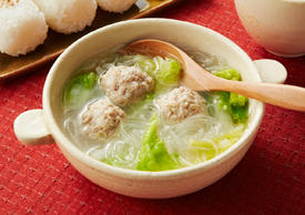 白菜と鶏団子の春雨スープ お料理レシピ 株式会社シマヤ
