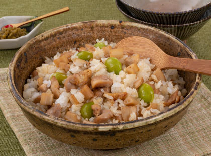 焼きレンコンの混ぜごはん