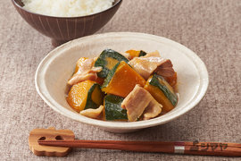 かぼちゃと豚肉のレンジ煮